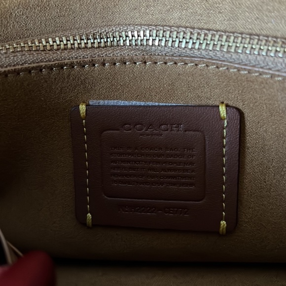 Coach Tabby Chain Clutch Red Crossbody Bag Leather New - Picture 13 of 16